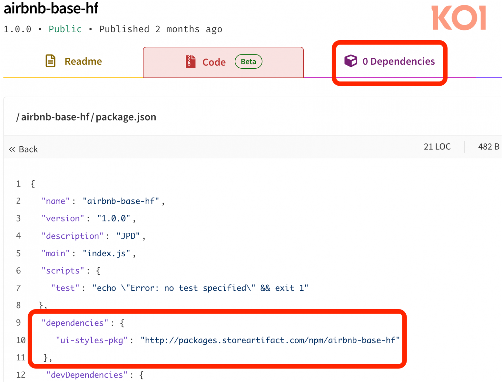Code declaring zero dependencies
