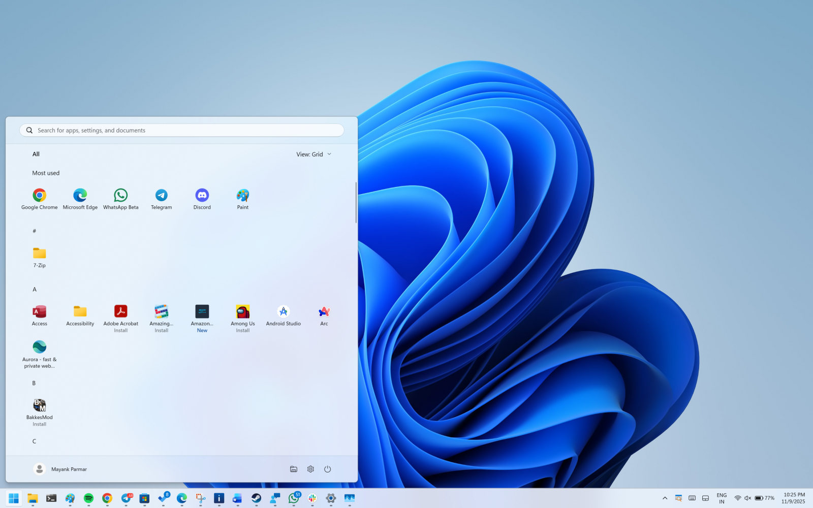 Windows Start UI