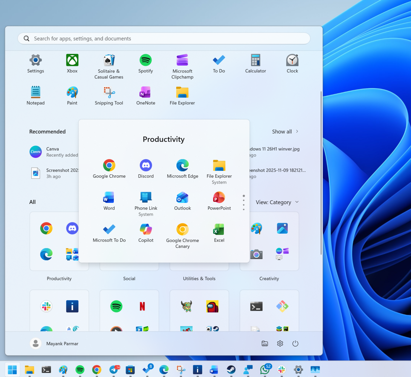 New Categories UI