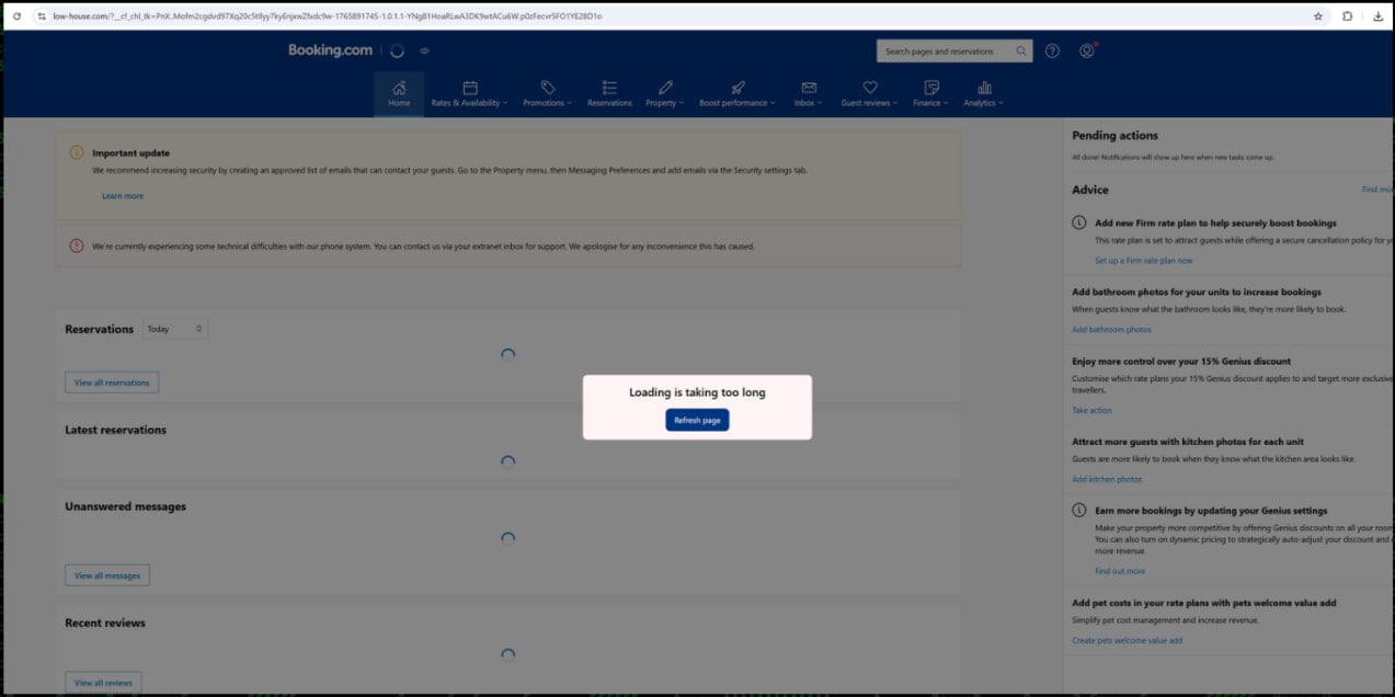 Fake error message