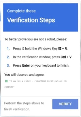 The ClickFix page
