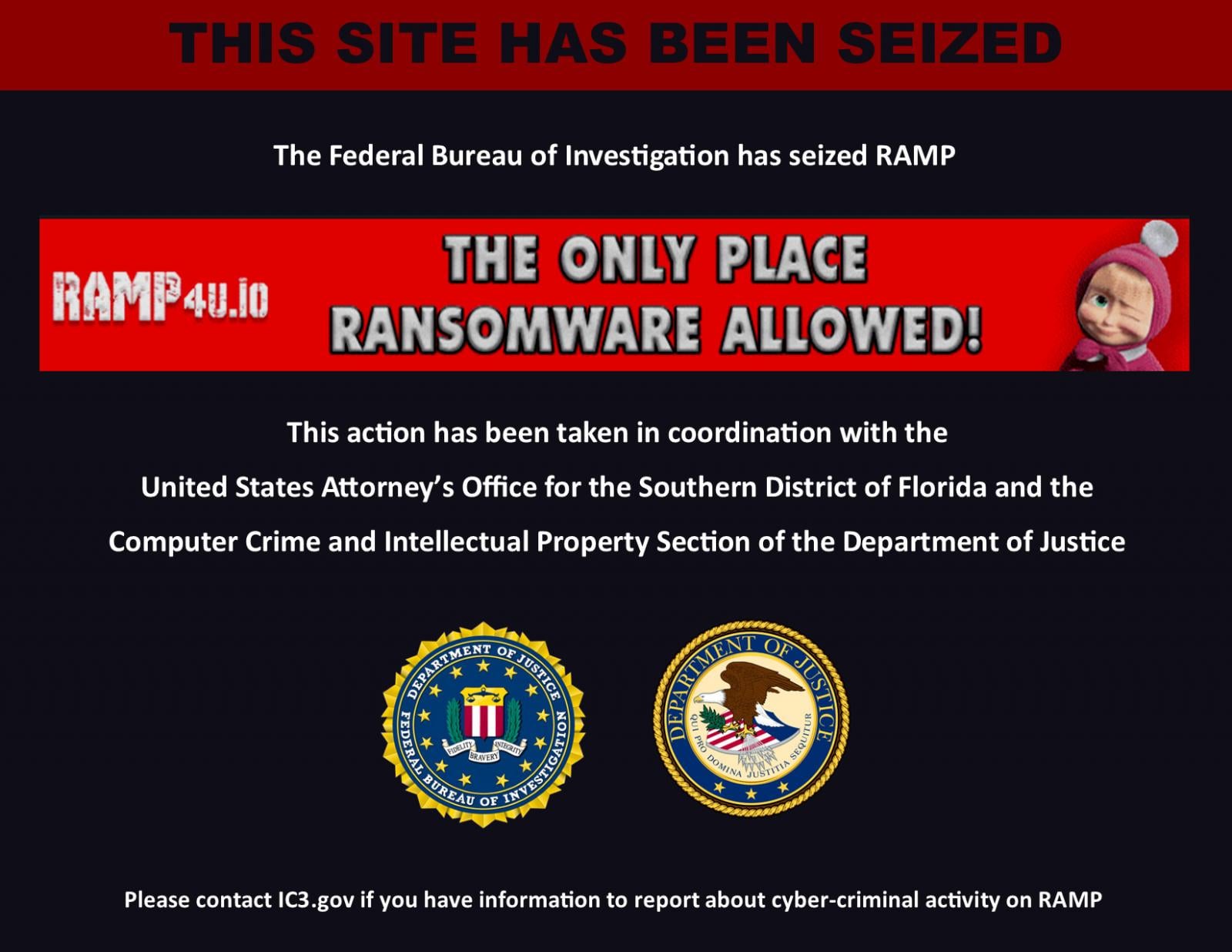 RAMP seizure banner