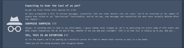 Lin's extortion message