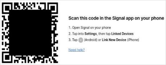 QR code used for pairing a new device