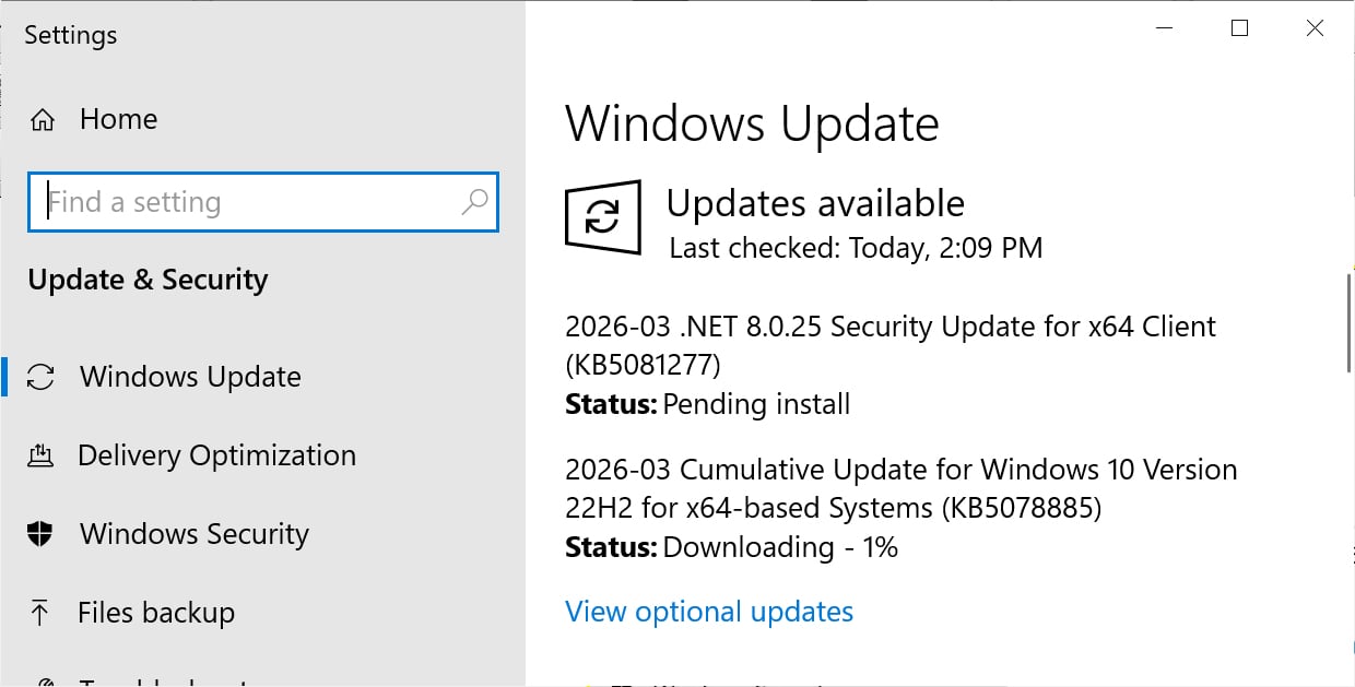 Windows 10 KB5078885 update