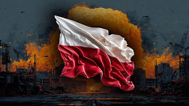 Polish flag Poland nuclear centre cyberattack