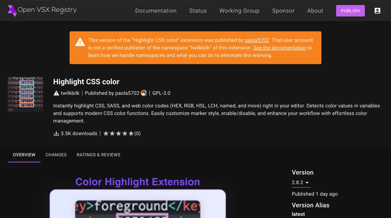 Malicious package on OpenVSX