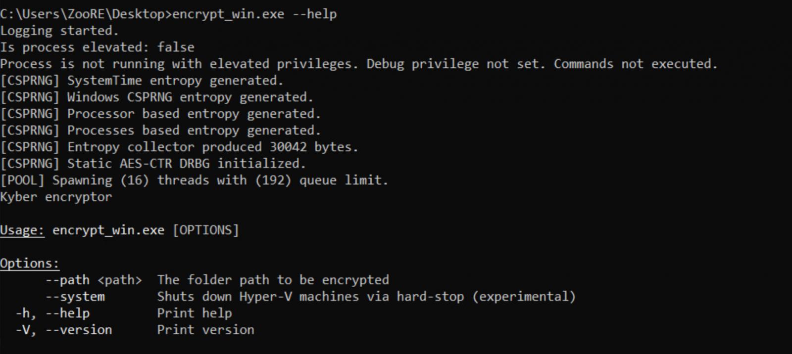 Kyber for Windows CLI