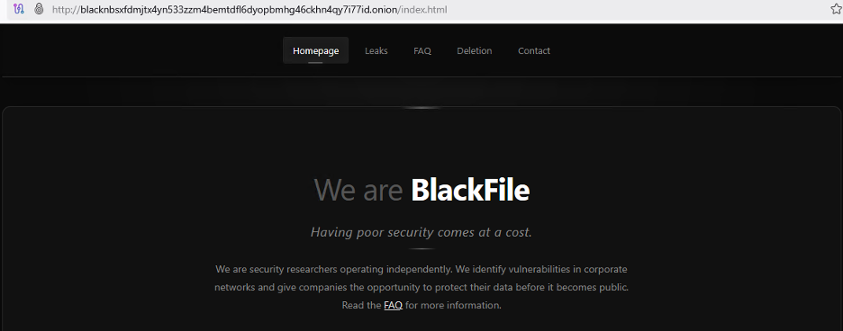 BlackFile data leak site