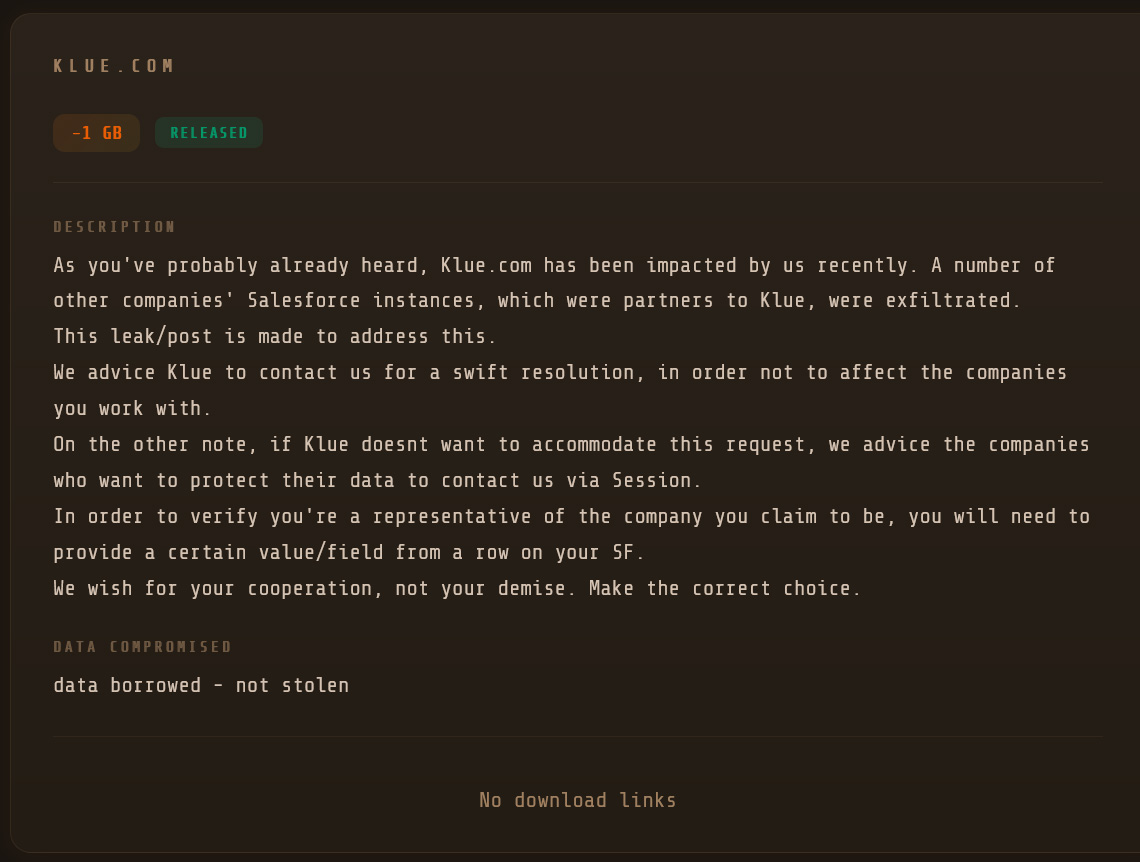 Icarus claiming responsibility for the Klue breach
