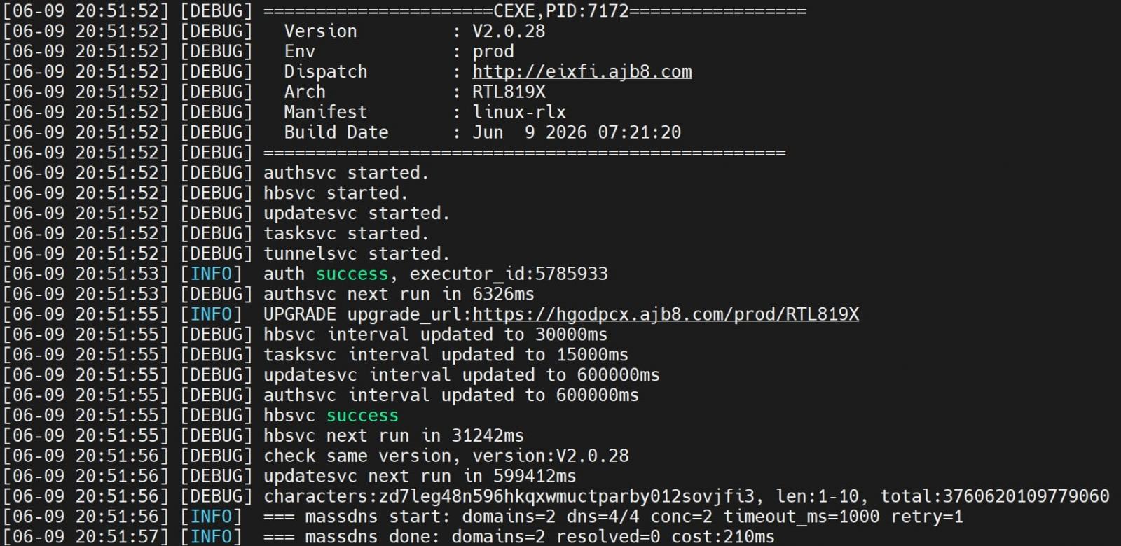 Infected router establishing C2 communication