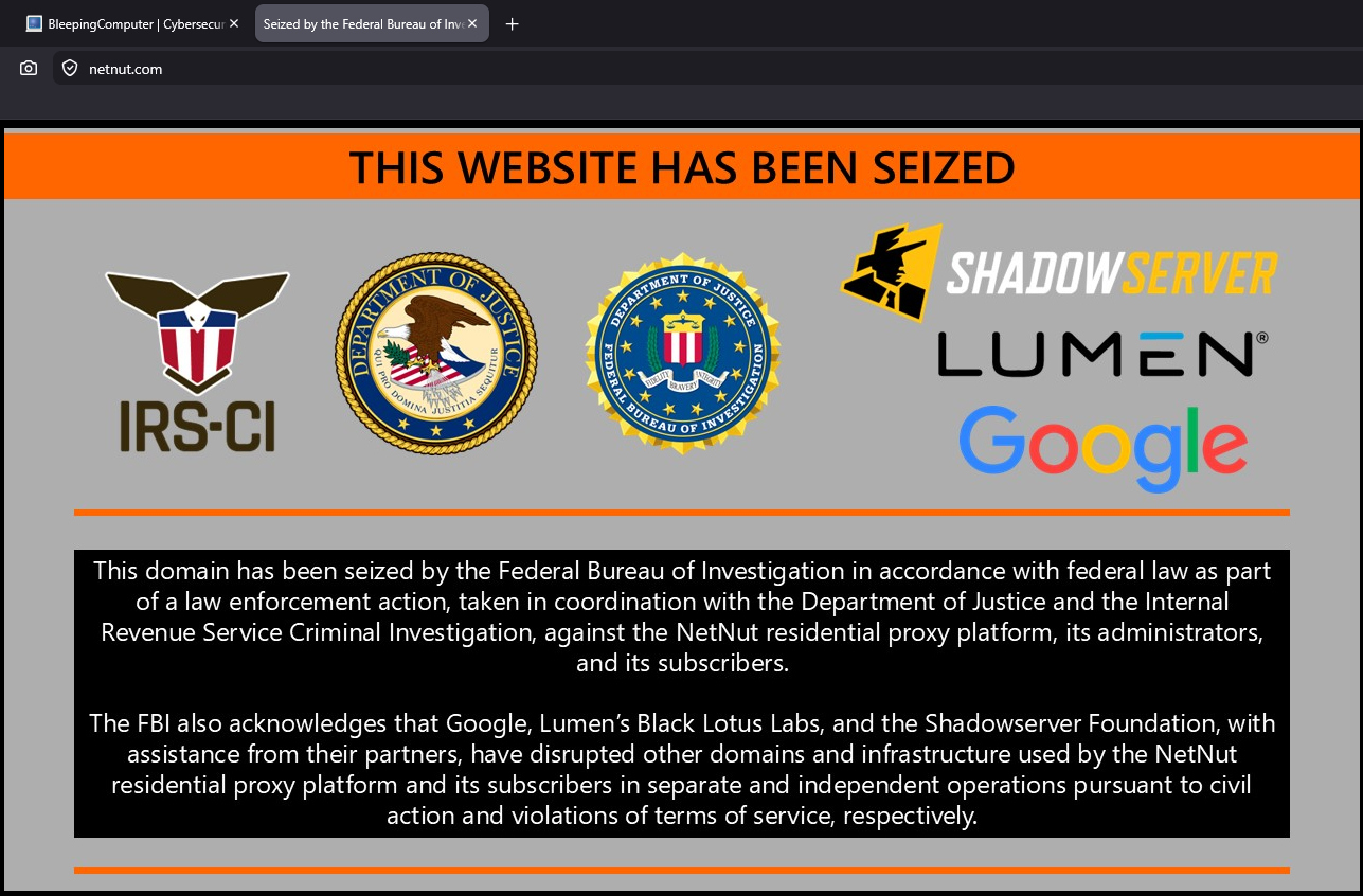 FBI seized domain used by the NetNut residential proxy network