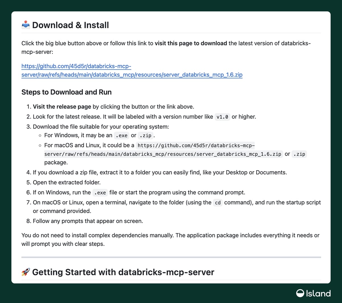 Malicious README file