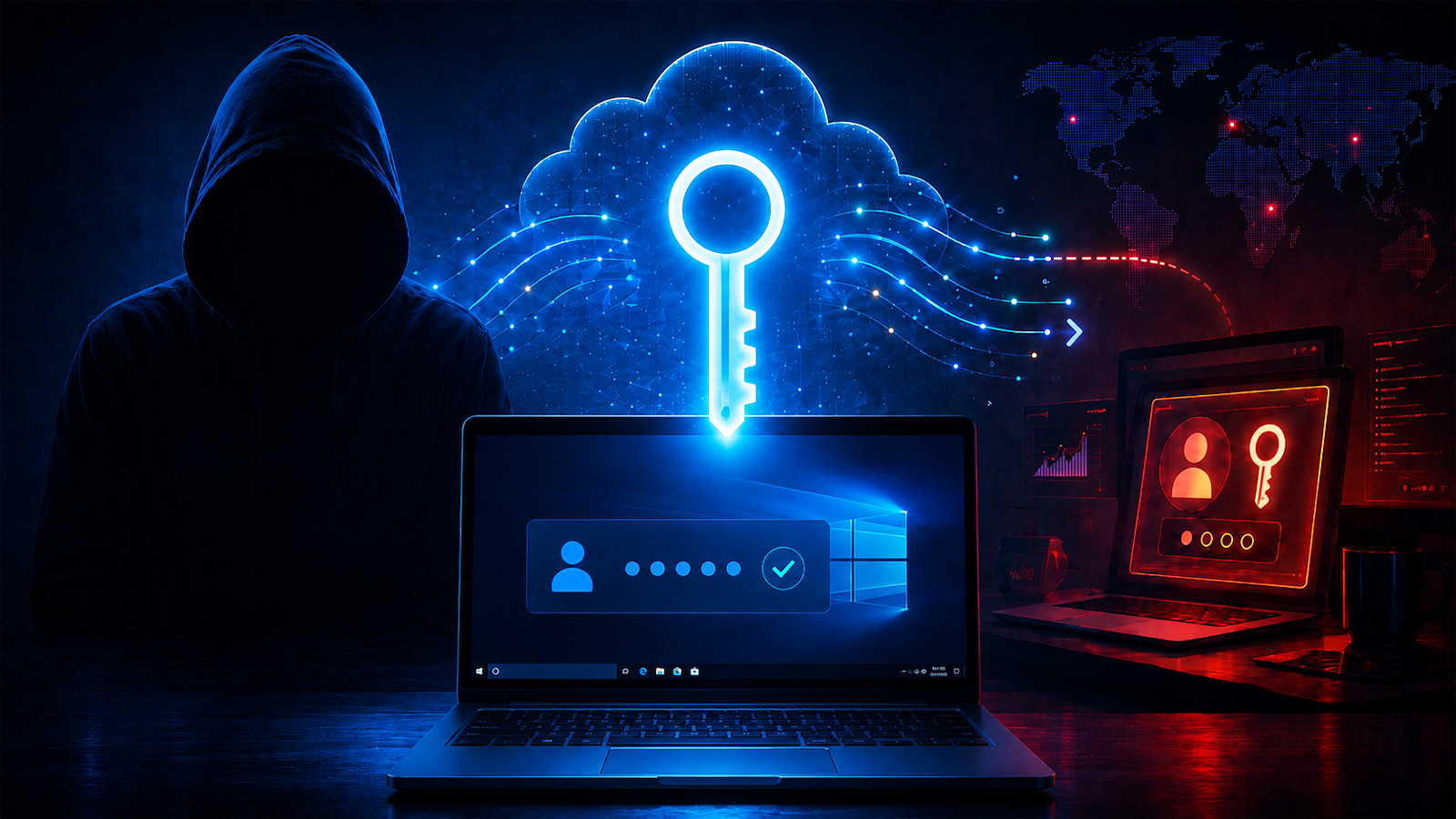 Hacker stealing passkeys