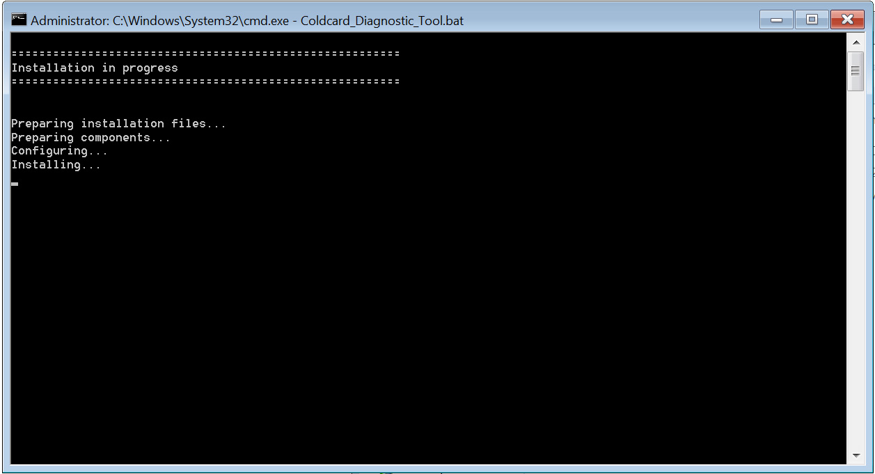 Fake COLDCARD diagnostic tool