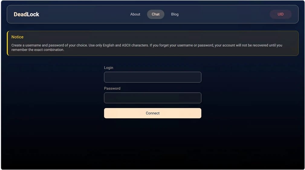 DeadLock's HTML chat app