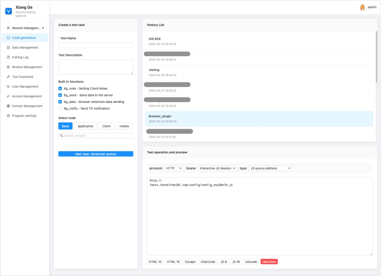 XG-Web panel
