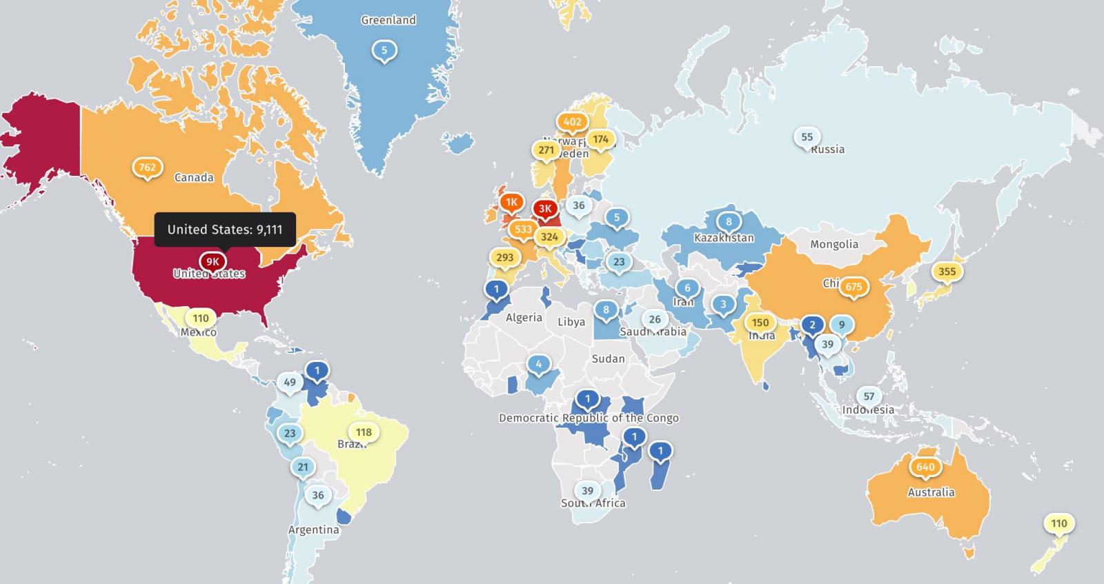 Map of Internet-exposed NetScaler instances