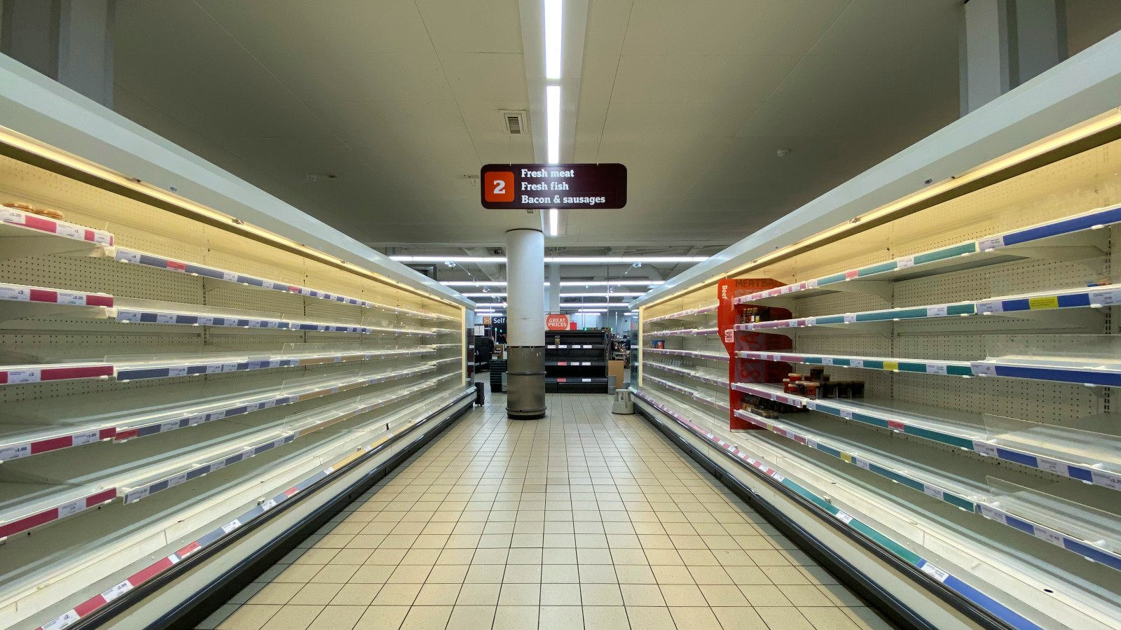 Supermarket empty fridges