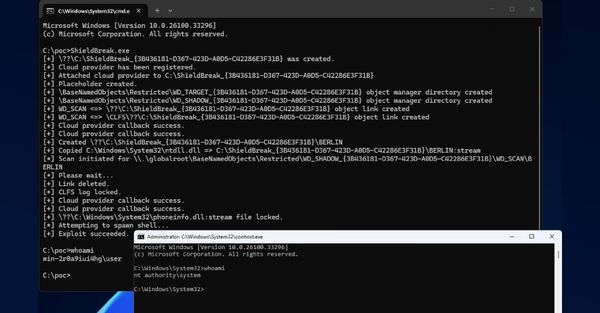 ShieldBreak Zero-Day PoC Claims Microsoft Defender Patch Bypass With SYSTEM Access